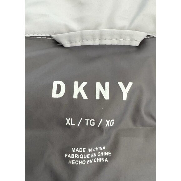 DKNY Women Sport Asymmetrical Zip Packable Down Puffer Coat, Grey, Size XL - Picture 13 of 16